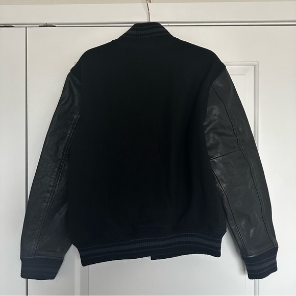 Polo Ralph Lauren The Iconic Letterman Jack Black Wool & Leather Bomber Jacket - Picture 5 of 12